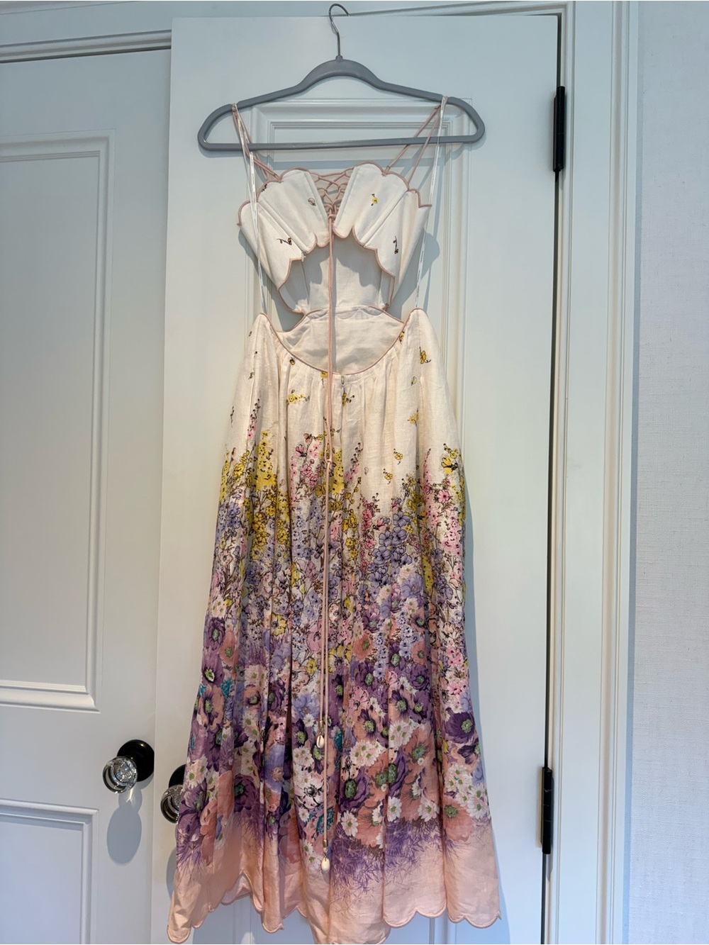 Zimmermann Cream Dress with Pastel Floral Embroidery - Picture 3 of 7